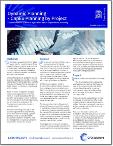 Dynamic Planning-CapEx